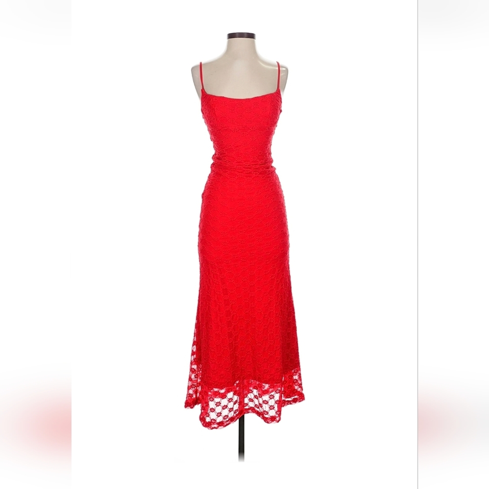 Bardot Scarlet Lace Midi dress